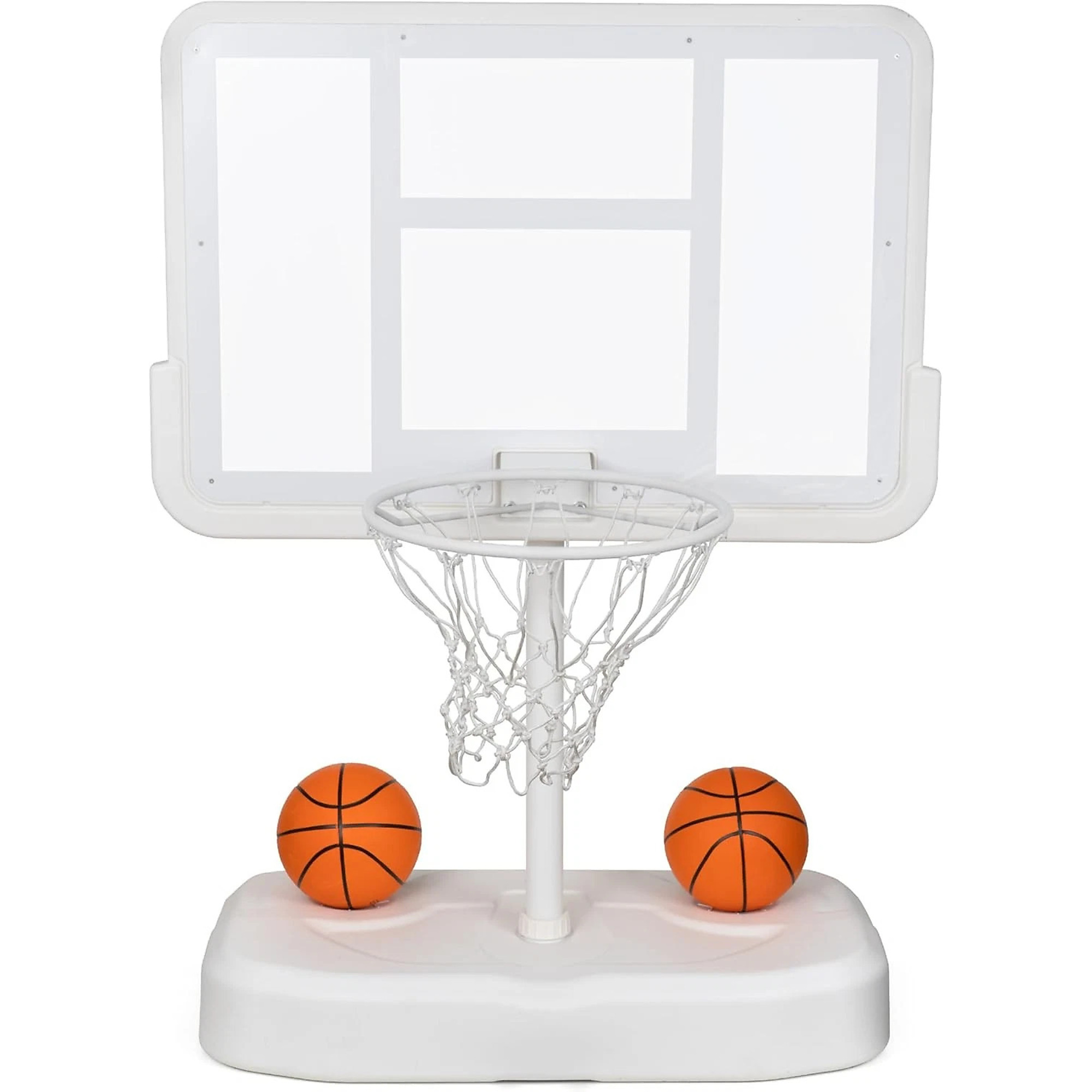 Atomi Poolside Basketball Game Set – Premium Poolside Hoop with 44" x 30" Polycarbonate Backboard, UV-Resistant Water-Weighted Base, Includes 2 Pool Basketballs & Pump, Model #AT1913